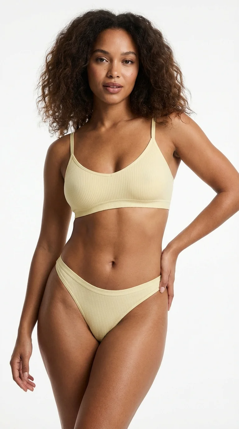 Fitilli (Ribbed) Ribana Tanga Soft Primrose - Ön Görünüm